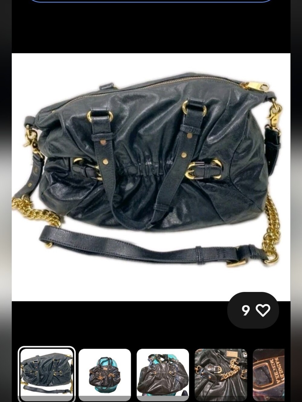 Badgley Mischka Black and Gold Shoulder Bag Excellent Preloved Condition